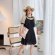 Vogana Cannes Family Large -size Original Summer Summer Lamous Round -neck Lace Shirt Sex Set 2 Set 2 Set