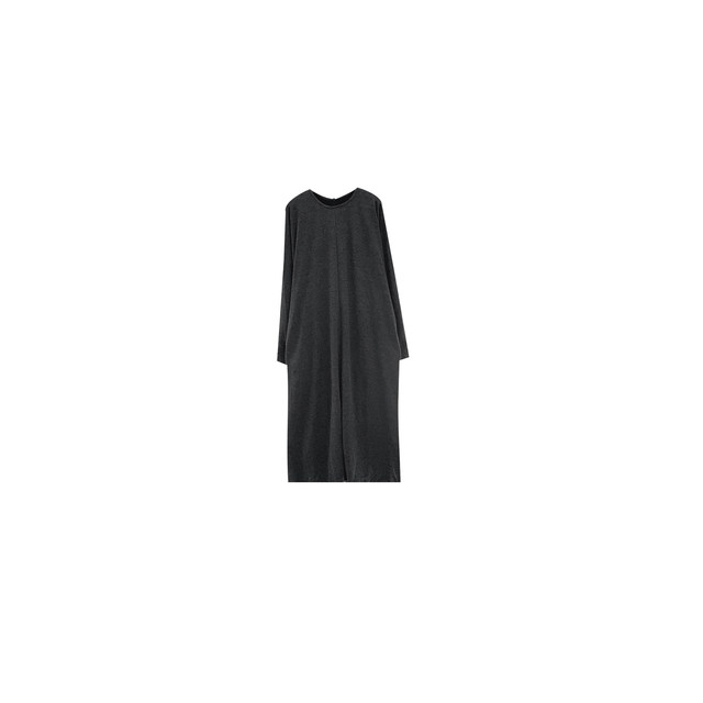 
row minimalist style paper skirt solid color loose slimming A-line dress