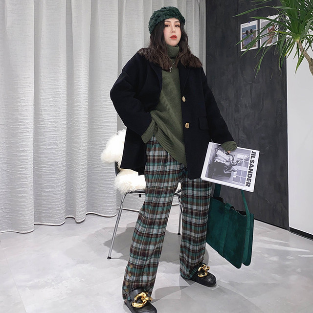 vogana Cannes home large size original innovative annual battle robe jacket thickened aura full wool double-sided wool coat