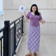 vogana Cannes home large size original French retro tilted neck top makes people look taller and younger girl chiffon shirt autumn