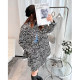vogana Cannes home large size original fashionable small lapel leopard print zebra print shirt crisp cotton warm jacket