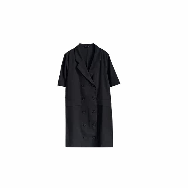 vogana Cannes home large size original Korean style suit skirt summer loose A-line slim double-breasted dress