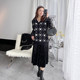 Vogana Cannes Family Large -size Original French Vocal Vull velvet Mid -long skirt temperament, waist high waist A -line dress
