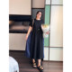 
VOGANA Cannes home large size women's clothing fashionable summer eye-catching contrasting color splicing loose slimming A-line dress summer