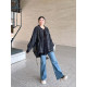 VOGANA Cannes home large size women's clothing early spring street yuppie style tearing denim clothes loose and cover meat to make it look slimming jacket