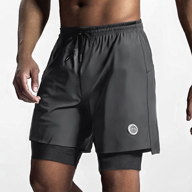 Yimeishan swim trunks men's double-layer anti-embarrassing and can lower horizontal angles 2025 new adult quick-drying swimming trousers for swimming