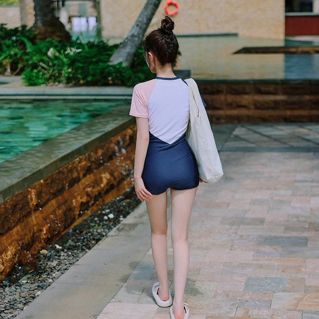 Yimeishan one-piece swimsuit for women's flat corner swimming pool special sports conservative slimming hot spring 2025 new training