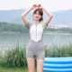 Yimeishan sports swimsuit women's hot spring one-piece flat corner conservative slim and slightly fat girl 2025 new hot model