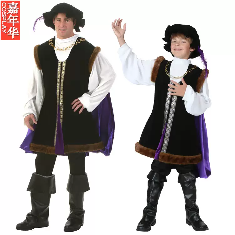 Cosplay萬聖節服飾中世紀貴族服裝文藝復興服飾文藝服親子裝