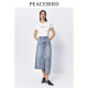 Peacebird irregular long denim skirt skirt summer new commuter simple A-line skirt slim skirt