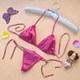 Internet celebrity three-point underwear bra set seductive thong women's lace-up halter neck bikini traceless t-trousers hot