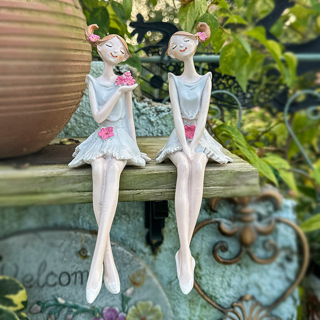 Nordic Creative Sisterhood Girl Ornaments Living Room Bedroom Home Decoration Garden Balcony Courtyard Hanging Doll