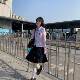 Stars hug the moon, Rhodes-Chinese shirt, college style, white striped waist, long sleeves, slim jk uniform top for women