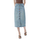 2025 spring and summer denim skirt elegant and casual high-waisted high-slim front button midskirt
