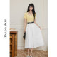 BANANA BABY2025 summer new high-waisted fluffy French skirt for women Hepburn style white temperament umbrella skirt