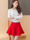 Large size autumn and winter umbrella skirt thickened anti-exposure skirt slim and versatile short skirt black high waist red A-line puffy skirt