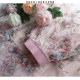 2025 spring and summer new three-dimensional embroidered floral mesh skirt high-waisted slim long skirt sweet fairy soft gauze skirt