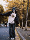 American retro chic cartoon age-reducing sweatshirt for women with large size hatless rag-shoulder jacket ins trendy autumn plush top