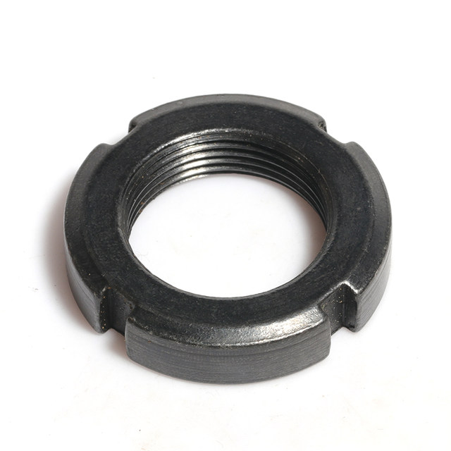 GB812 national standard round nut slotted lock nut anti-loosening stop nut four-slot nut and cap reverse tooth