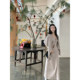Thecoco various ways to wear two-piece shawl knitted dress for women's spring soft slim fit and slim skirt
