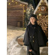 Thecoco 50 wool black cape coat women's winter new temperament versatile thin shawl woolen coat
