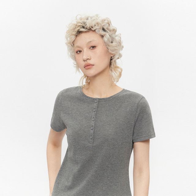 Airhood Henry Leading Dedgun Simple Simple Short -sleeved T -shirt Female 2025 Summer Short Bottom Positive Shop
