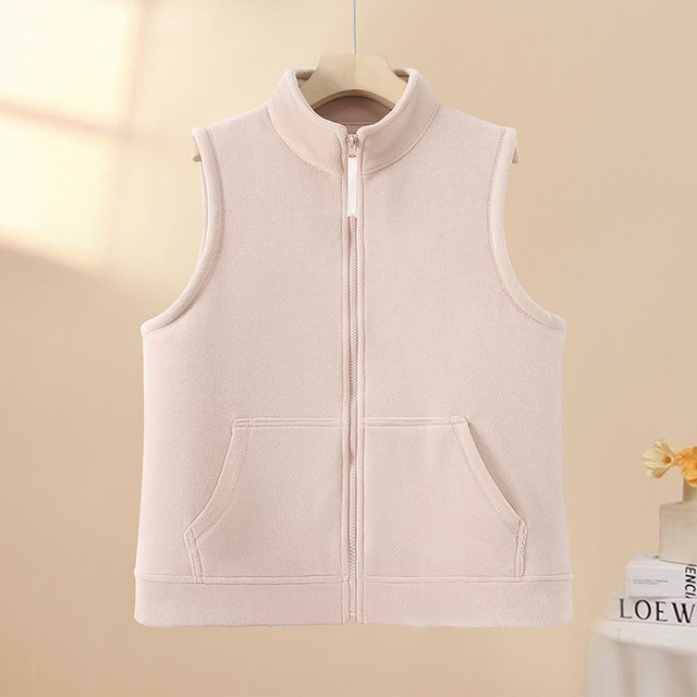 2025 new ferrous vest for women with velvet thickened casual versatile vest jacket for women in autumn and winter mother suit