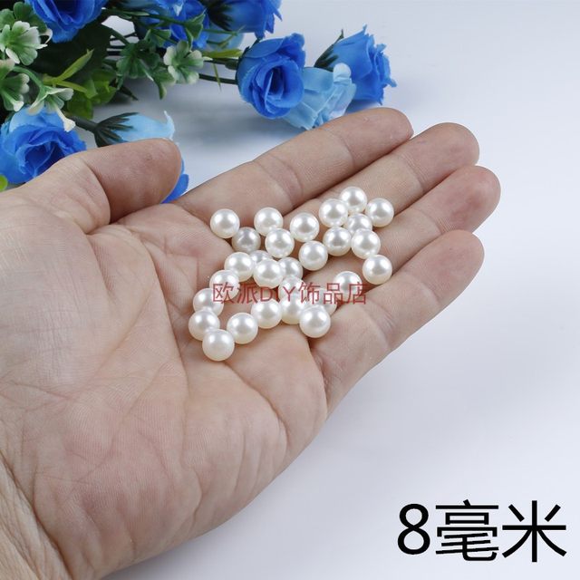 3-20mm non-porous imitation pearl bead white handmade loose beads DIY hairpin hairpin makeup brush storage box decoration
