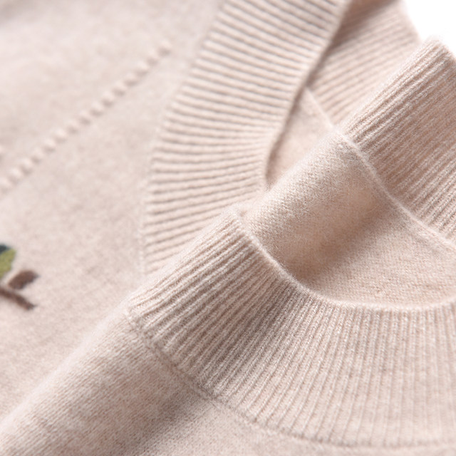 100% pure wool autumn and winter base shirt for middle-aged and elderly women's knitted sweater underwear single top