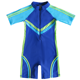 Children's swimsuit short -sleeved sunscreen boys and girls, children, baby, sports, leisure surfing, flat -angle conjoined swimsuit

