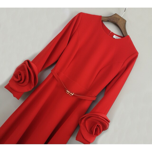 French niche heavy industry three-dimensional flower trouser long skirt small dress women's slim slim long sleeve dress