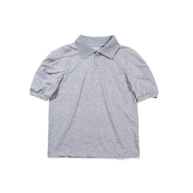 Northage girl simple neutral small design, soft puff sleeves, fit short-sleeved polo shirt T-shirt