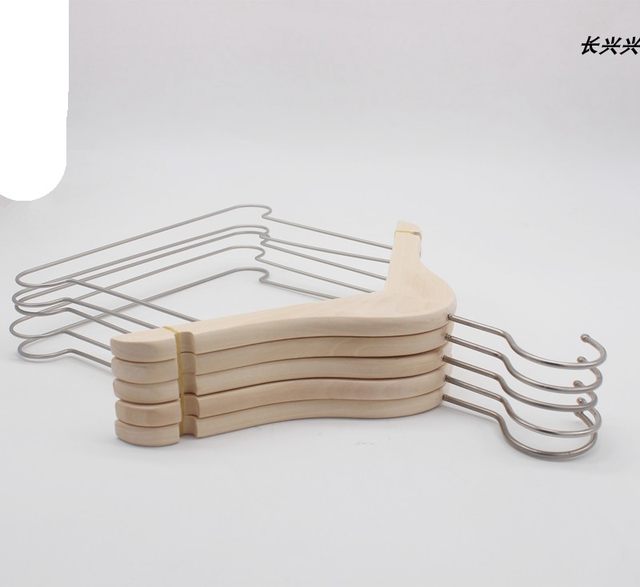 Maternity and baby store special children's clothes hanger unpainted solid wood suit clothes hanger children's one-piece clothes hanger customized LOGO