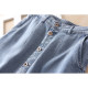 2025 new product soft and comfortable to make it look slim and over-the-knee cover the hips A-line button large mid-length denim skirt women's skirt