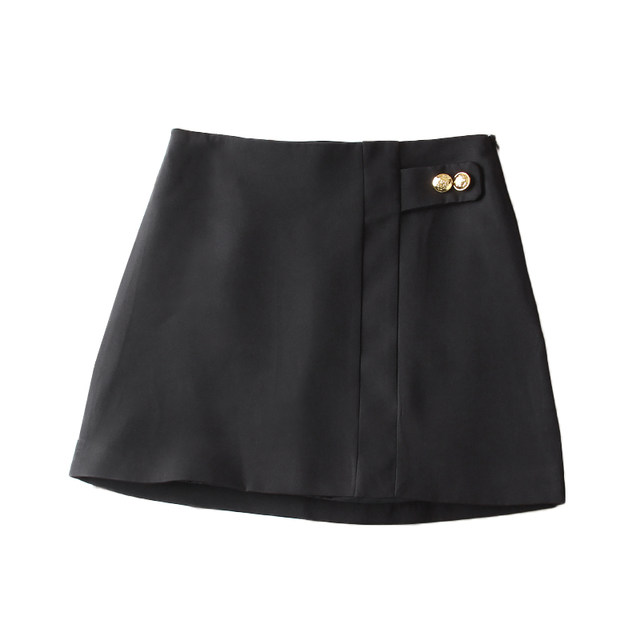 New spring 2025 products, high waist side zipper button light hip skirt, A-line slim and versatile casual women's skirt
