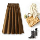 French mature style OL temperament professional mid-skirt high-waisted large umbrella skirt slim elastic waist commuter a-line skirt
