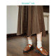 Inman retro grinding pleated skirt spring women's new style versatile loose slim warm umbrella skirt 18412496