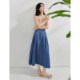 Inman Cool Hemp Denim Skirt for Women 2024 Summer New Mid-length Skirt 18424480