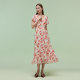 First drop of Goria silk halter neck dress for women in summer beautiful printed V-neck vacation style mulberry silk long skirt