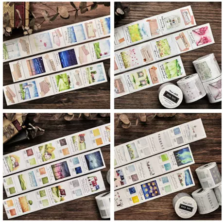 肥妈循环分装台湾喵吉星春夏秋冬日旅行风景水彩和