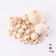 Log color wooden beads, wooden loose beads, Buddhist beads, DIY jewelry accessories, lotus wood round balls, straight hole beads