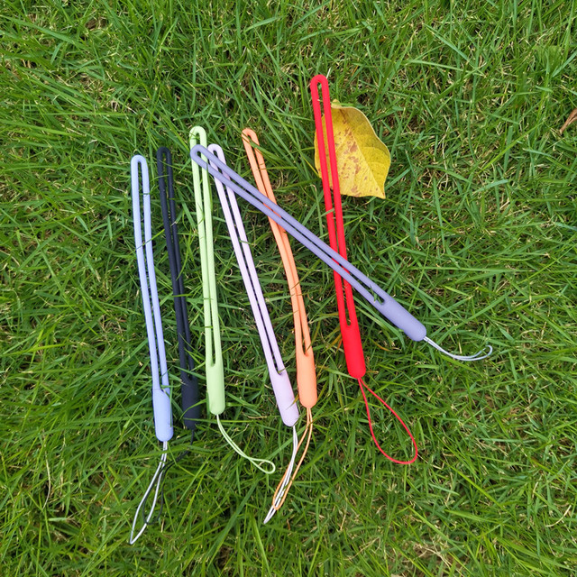 Mobile phone lanyard liquid silicone hand rope colorful elastic soft mobile phone chain U disk water cup rope short style unisex