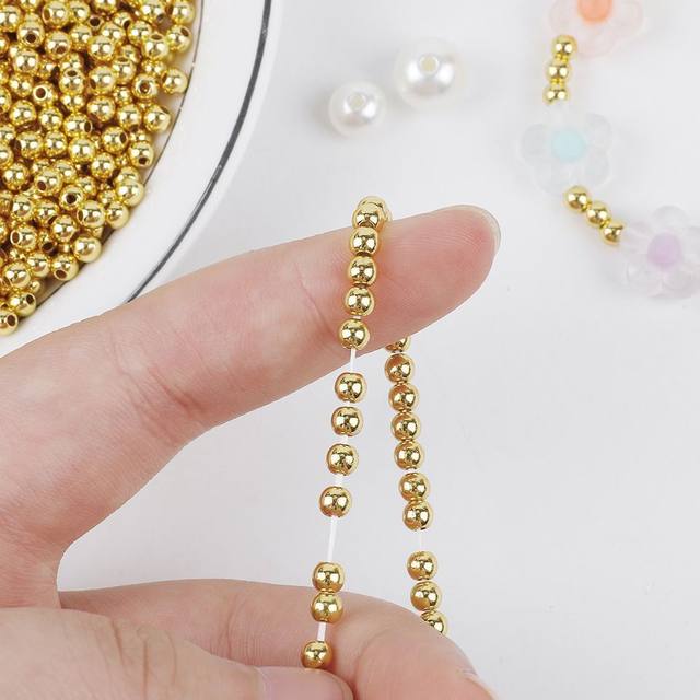 2-4mm color-protecting gold small beads gold and silver beads mixed and match isolated beads DIY handmade bracelet accessories materials