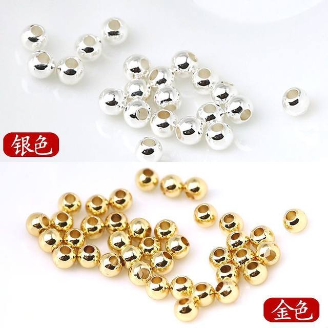 2-4mm color-protecting gold small beads gold and silver beads mixed and match isolated beads DIY handmade bracelet accessories materials