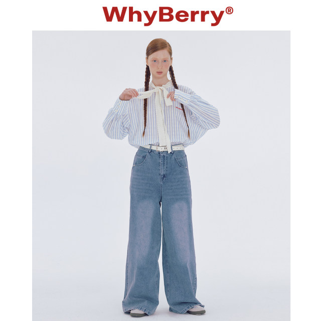 WhyBerry 24SS 'Sweet Bean Girl' Long Sleeve Lace Bow Shirt Top Summer Sweet Style