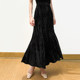 Removal of the counter! Large size retro palace style high-end velvet fishtail skirt high waist skirt mid-length skirt women's spring and autumn style