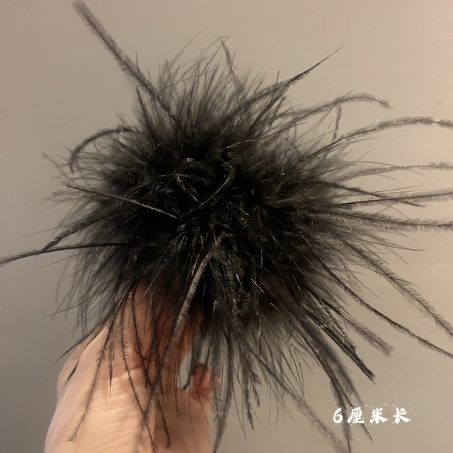 2025 new feather clip 6 cm small black feather clip showing high hair volume ponytail clip half-ticket hair dishevel card