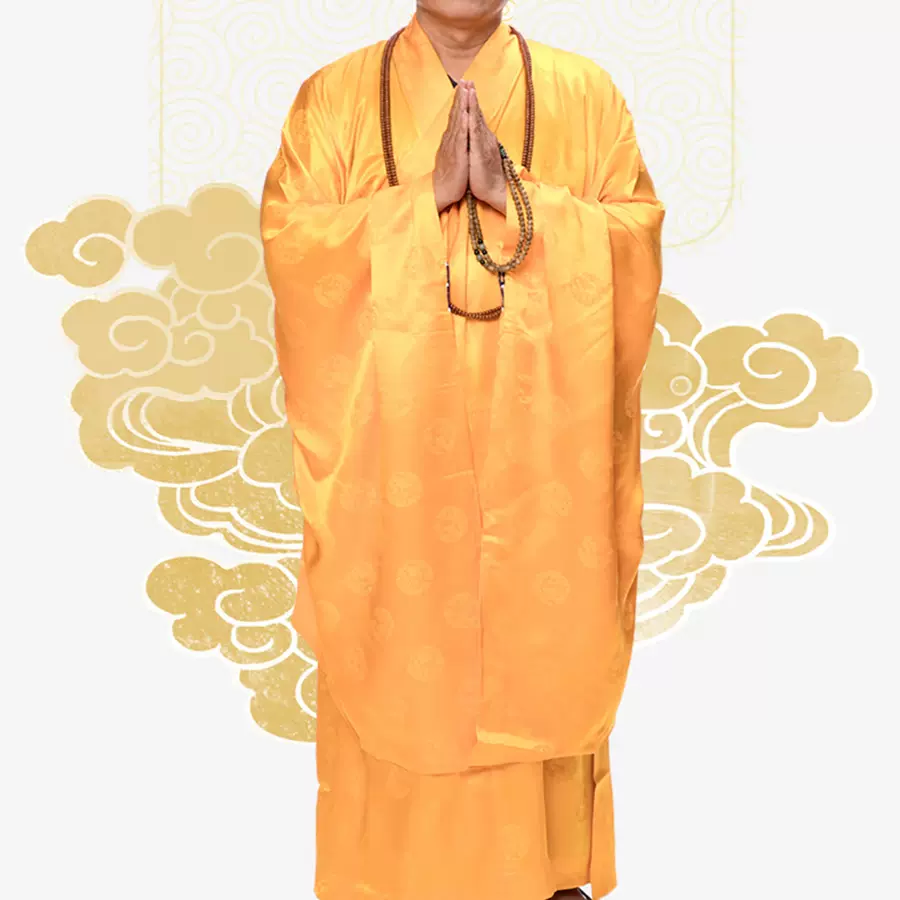 觉牌僧服黄色龙纹真丝海清大和尚方丈法会佛