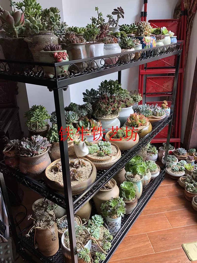铁牛多层可移动带轮多肉花架阳台阳光房客厅落地花