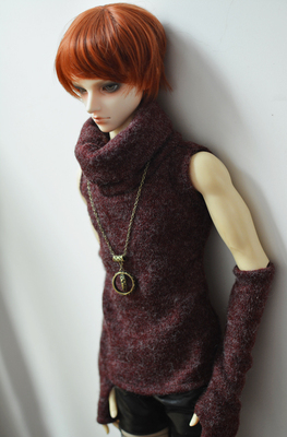 taobao agent ◆ Bears ◆ BJD baby clothing A002 jujube purple sleeveless turtleneck sweater+sleeve cover 1/4 & 1/3 & uncle